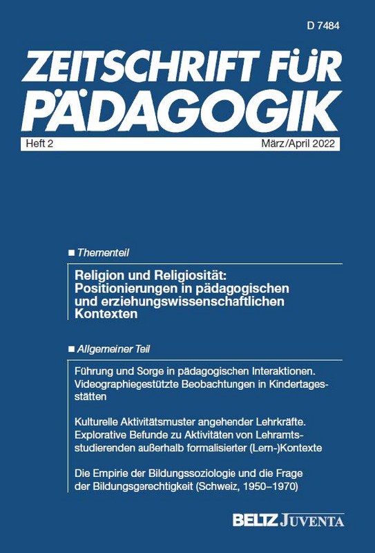Buchcover Zeitschrift für Pädagogik Heft 2